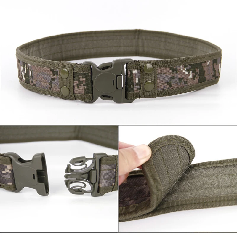 Tactical Camouflage Casual Style Combat Belts Outdoor Training Men Women Plastic Buckle Canvas Belt For Fishing 130cm military waist belt