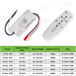 Intelligent Dual Color Adjustable LED Power Supply with Remote Control, 2.4G 48W - 160W Range - 30 - 50Wx2 (2.4G)