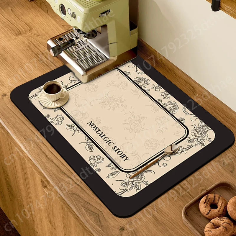 

Kitchen Drain Pad Dish Drainer Mat Absorbent Dish Drying Mat Tableware Dinnerware Placemat Countertop Protector Tapis Cuisine