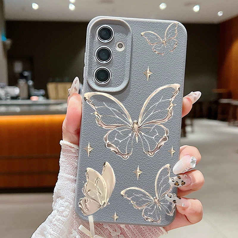 Golden Butterfly Design Phone Case - Elegant and Stylish Protection