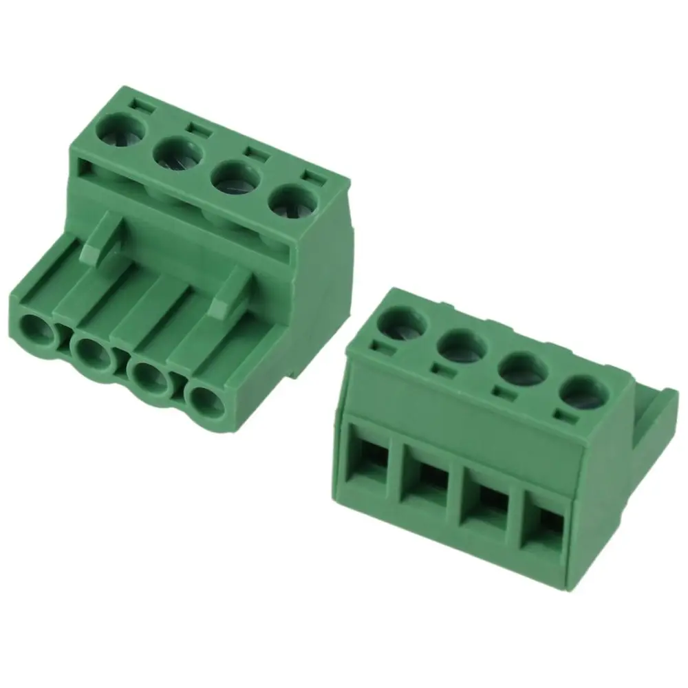 5 Pcs 5.08mm Pitch Phoenix Type Connector PCB Mount 4 Pin Terminal Connector Green PCB Screw Communication Equipment