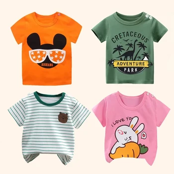Children's Clothing T-Shirt Kids Clothes Boys Girls Summer Cartoon Tops Short Sleeve Clothes 100% Cotton Baby Clothing 1