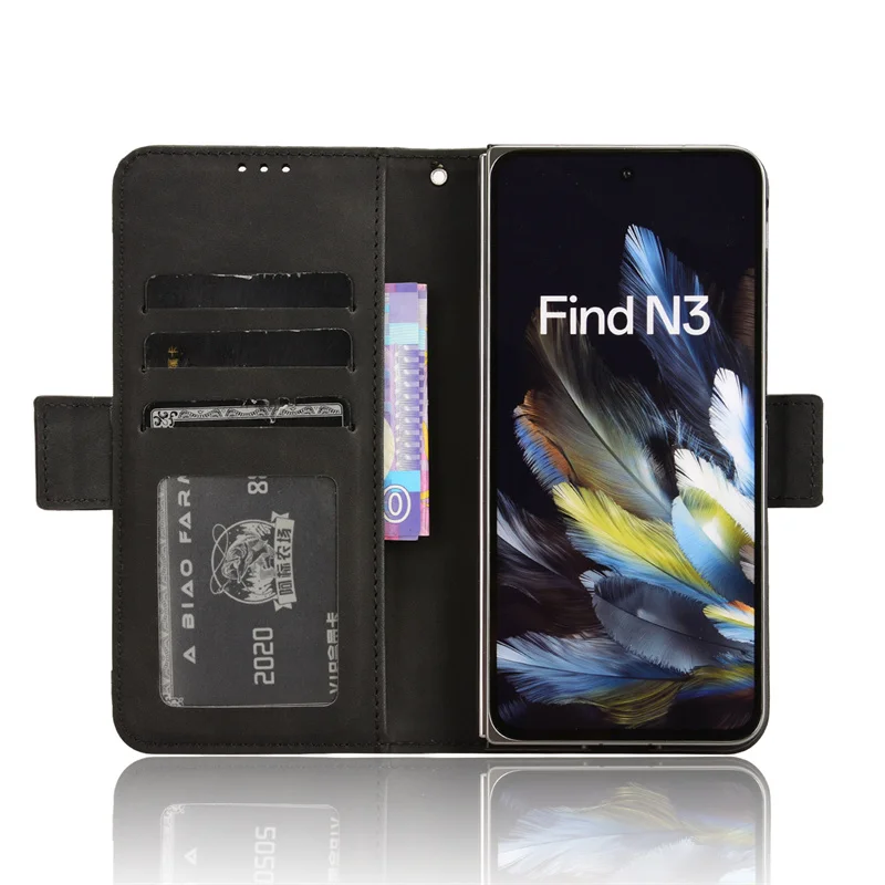 Leather Flip Wallet Case with Multi-Card Slots