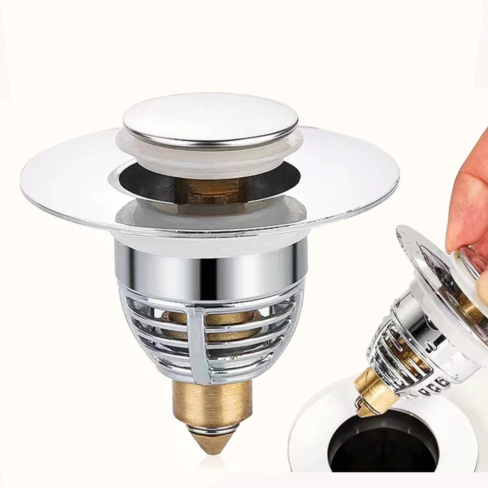 Universal Stainless Steel Pop-Up Bounce Core Basin Drain Filter Hair Catcher Shower Sink Strainer Bath Stopper Bathroom Tool drain filter basin drain stopper bathroom sink plug washbasin drain plug drain strainer bathroom sink stopper hair catcher stopper basin sink drain