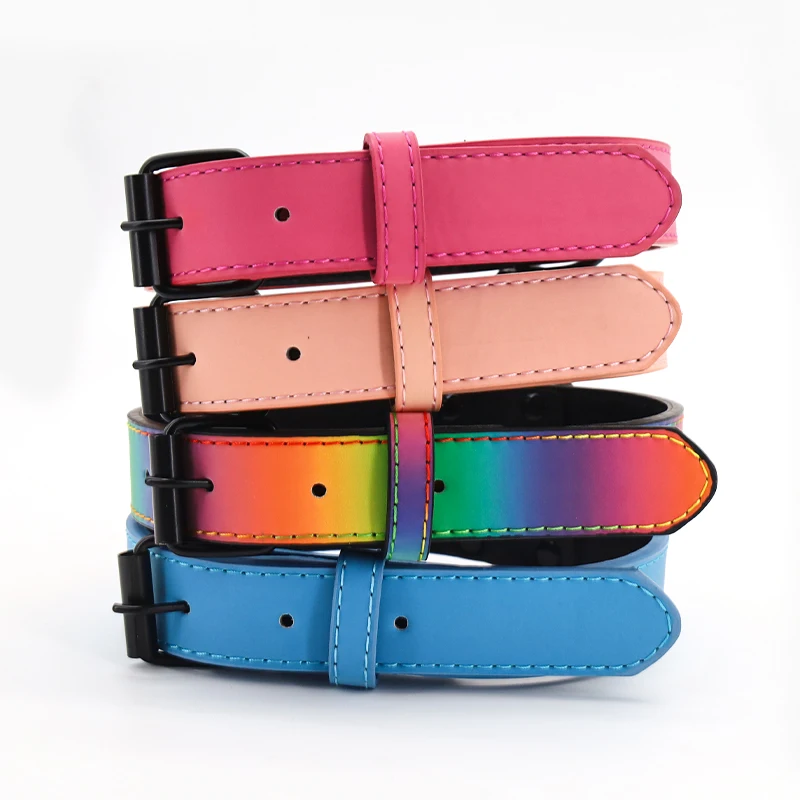 1pc Soft Breathable Reflective Dog Collar with Adjustable Rust-Proof Metal Buckle