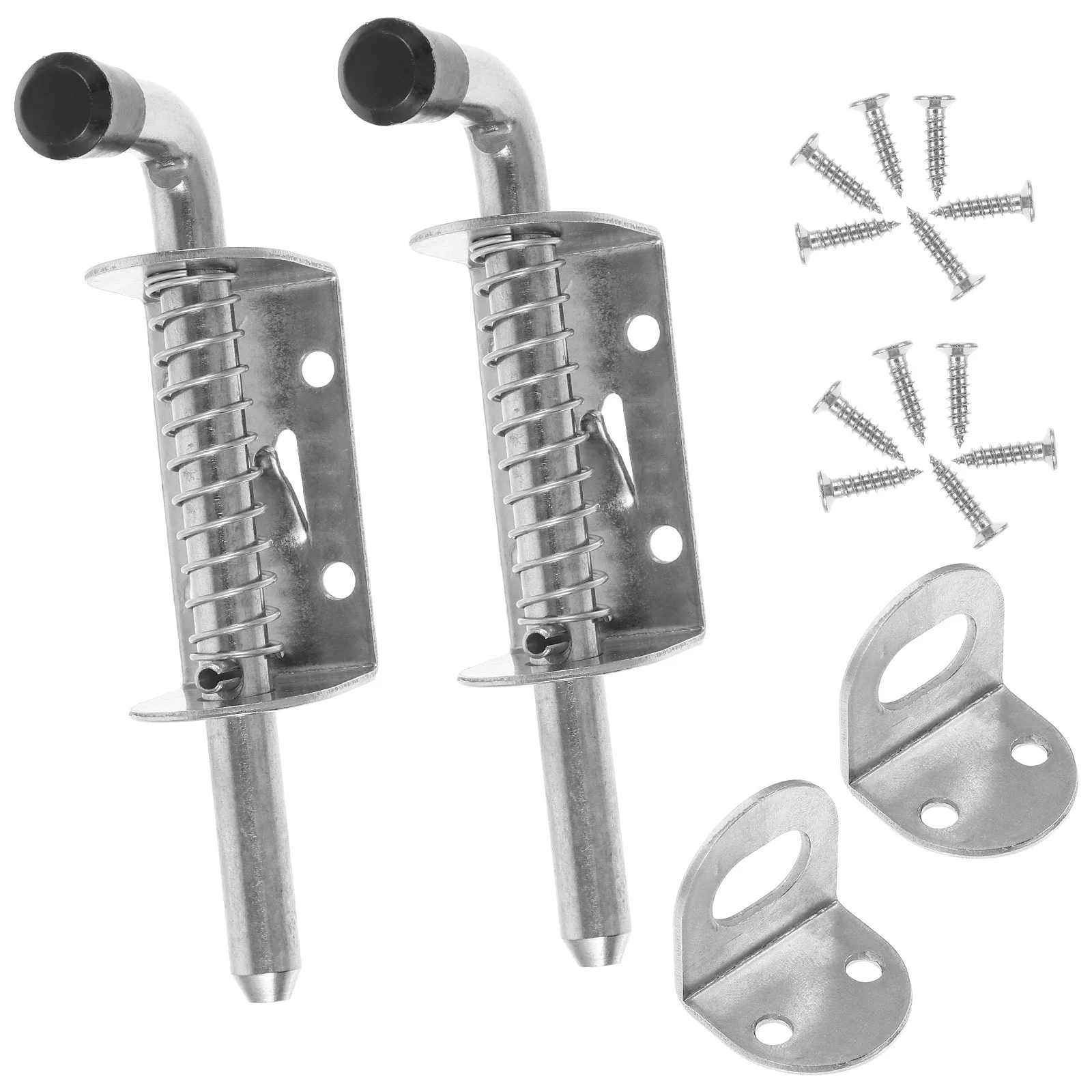 

2 Sets Spring Loaded Latch Gate Latches Barrel Bolt Door Latches Spring Bolt Latches