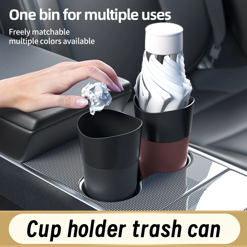 Mini Colorful Leather Car Trash Can Car Dust Storage Container Waterproof Garbage Bin Storage Box Accessories Versatile For Car Trash Can