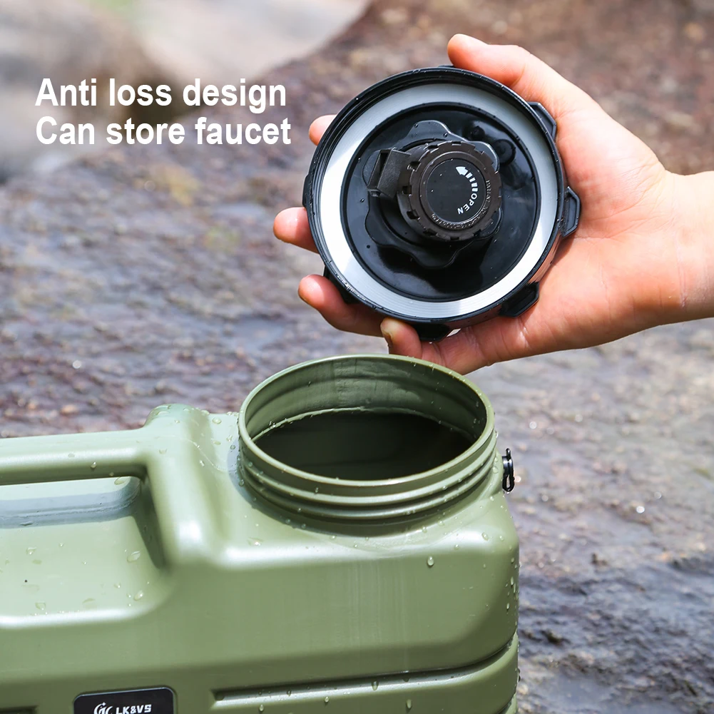 5-12L Water Bucket Large Capacity Portable Drinking Water Canister with Detachable Faucet No Leakage for Outdoor Travel Driving
