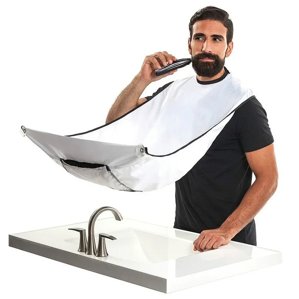 1pc Men Beards Shaving Aprons Creative Wall Mirror Suction Haircut Wrap Cape Home Salon Moustache Beard Shaving Apron 2