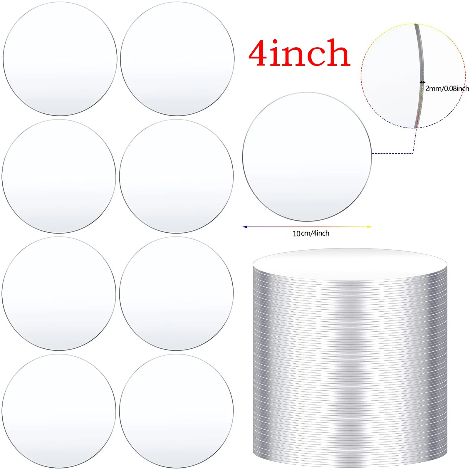 18 PièCes Disque Acrylique Transparent 4 Pouces Cercle Feuille Acrylique  Cercle éPais Ronds Acryliques Blancs Panneau Acrylique - Cdiscount  Beaux-Arts et Loisirs créatifs