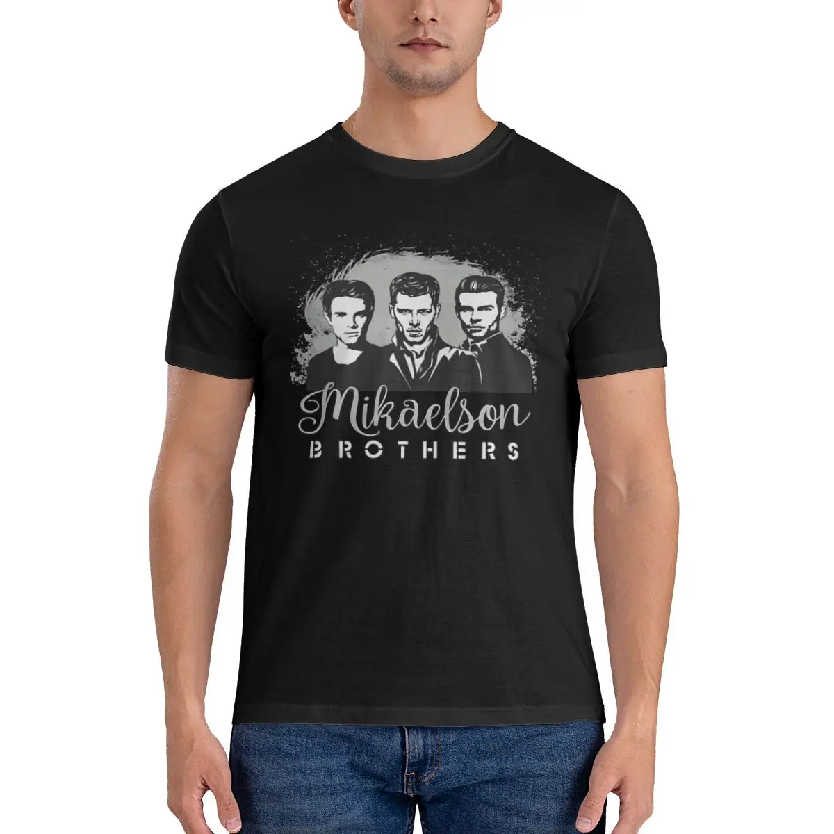 

Forever T-Shirts Men The Vampire Diaries Vintage Cotton Tees Crew Neck Short Sleeve T Shirt Gift Idea Clothing