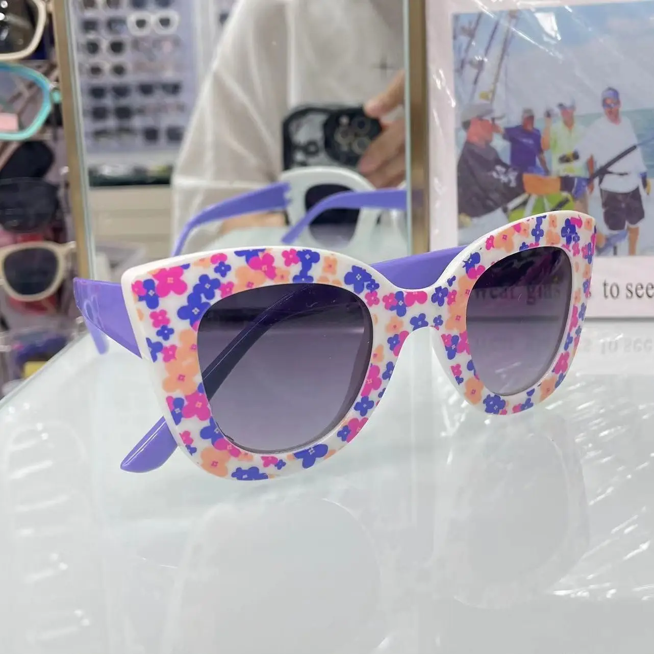 New Cute And Fresh Flower Children's Fashion Sunglasses, UV Resistant, Baby Multi Color Lens Glasses