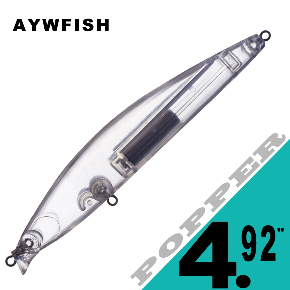 

AYWFISH 10 шт./лот 4,92 дюйма, 18,г, плавающие рыболовные приманки, большая погремушка-карандаш, рыболовная снасть, неокрашенный Поппер, искусственные блесны