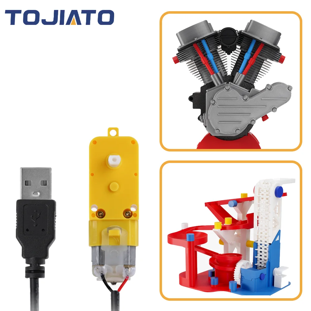 Moteur à Engrenages TT LA001 – 5V DC – 59 RPM – 2 Pièces – Pour Imprimante 3D Et Robotique