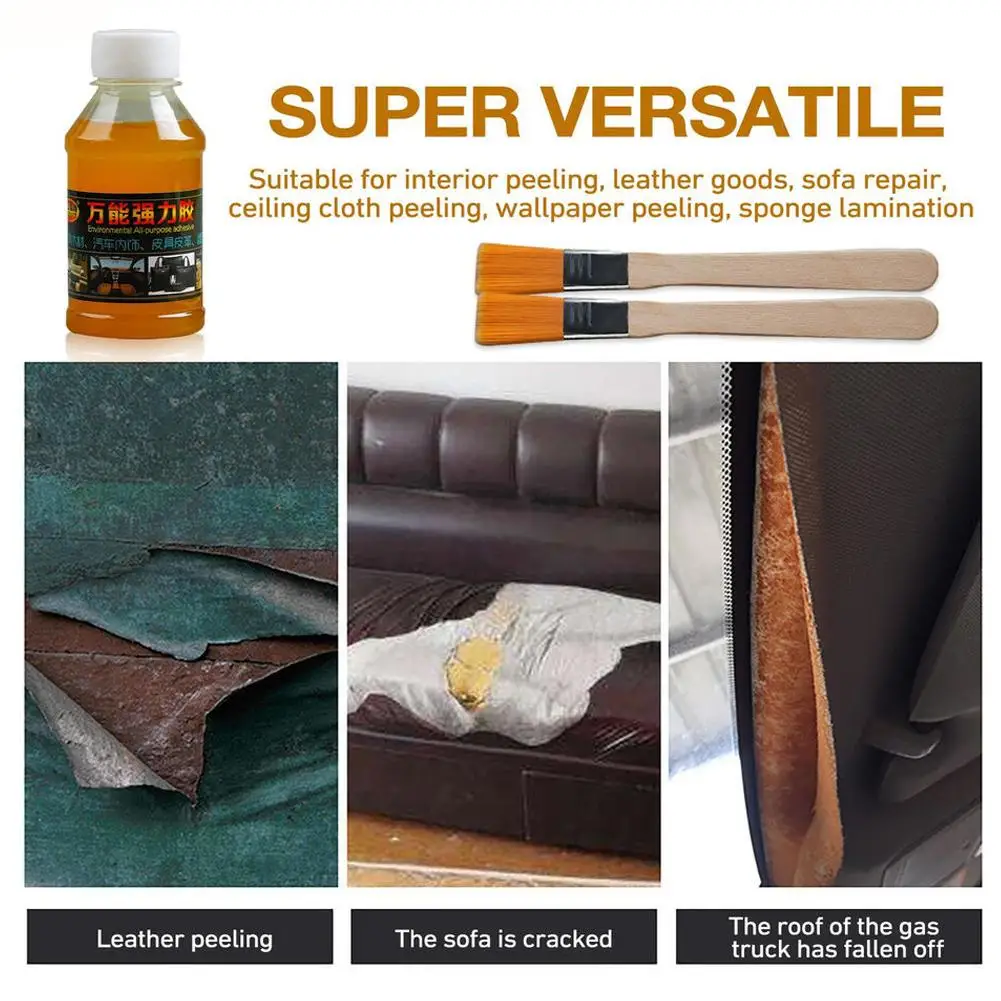 

Car Roof Liner Repair Glue Strong Fast Drying Leather Universal Fabric Glue Tools Clothing Car Jeans 100ml Liquid Repairing Z7K1