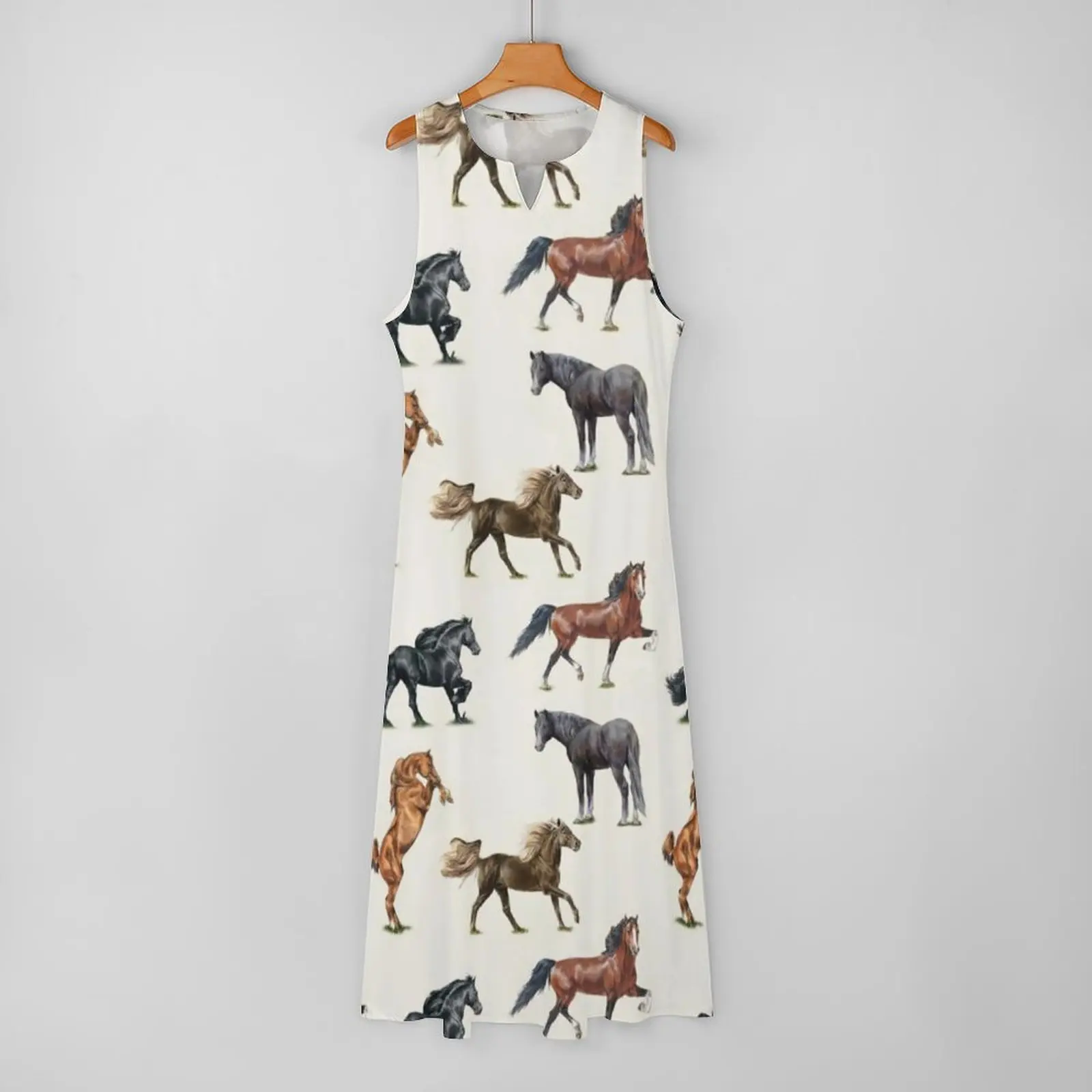 Ladies Dresses Horse Print Dress Horse Pack Dress Spring Cool