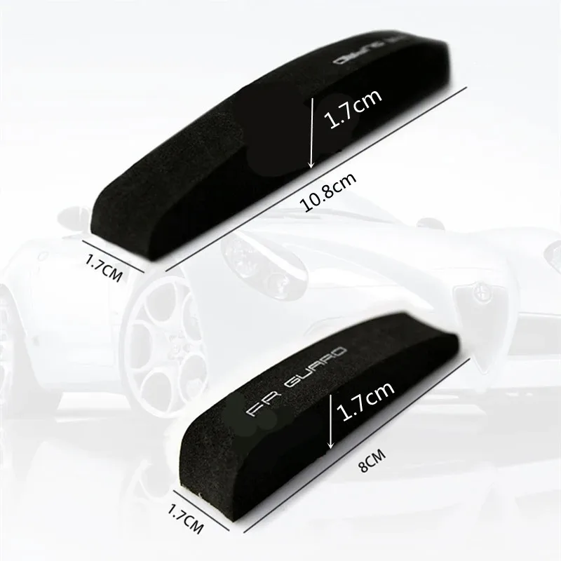 Set of 4 Car Door Edge and Mirror Protection Strips - Anti-Collision Rubber Guards