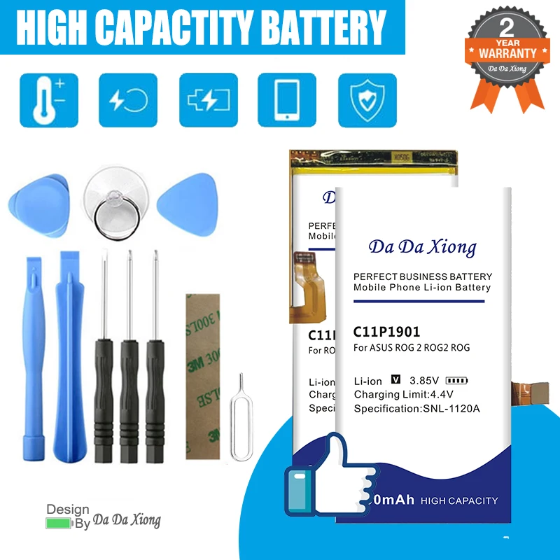 

High Brand New High Quality C11P1901 C11P1903 Replace Battey For ASUS ROG 2 ROG 3 Game Phone + Free Tools