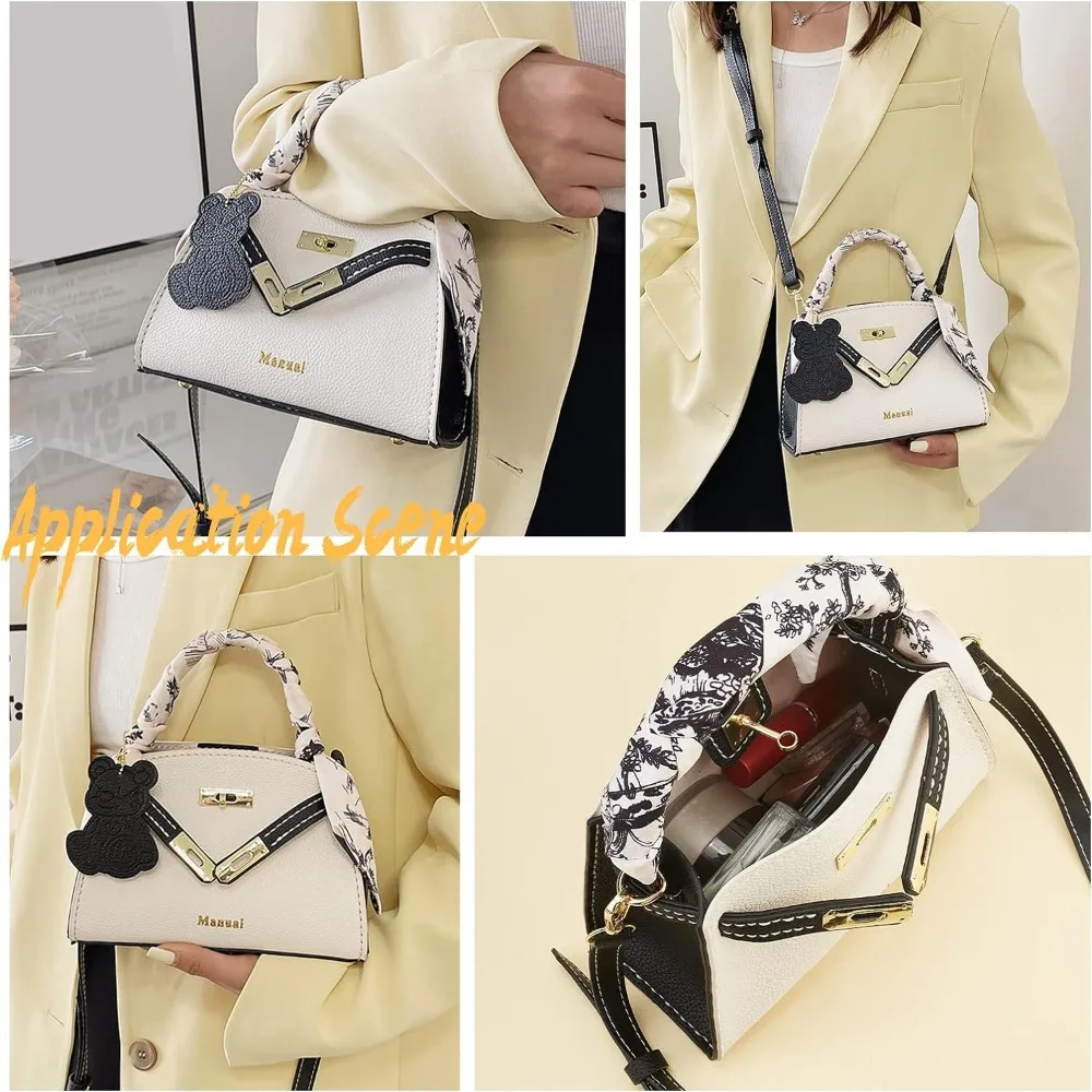 DIY Leather Handbag Making Kit White PU Leather Craft Sewing Bag Material Knitting Crochet Bag Making Sets 30pcs leather handbag making kit