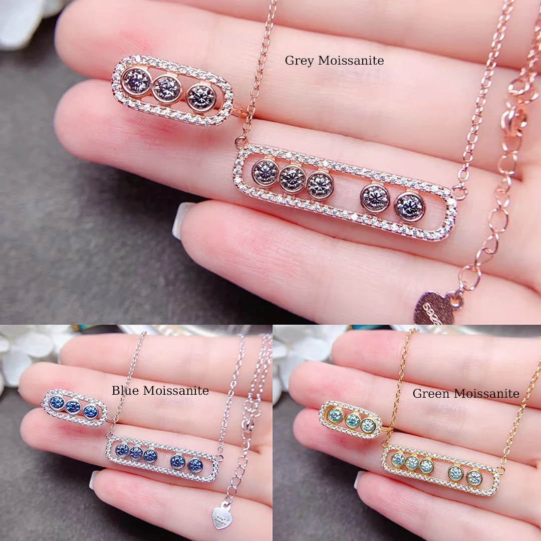 

FS Colour Moissanite Diamond S925 Sterling Silver Ring Pendant Necklace Set Charm Fine Fashion Wedding Jewelry Women MeiBaPJ