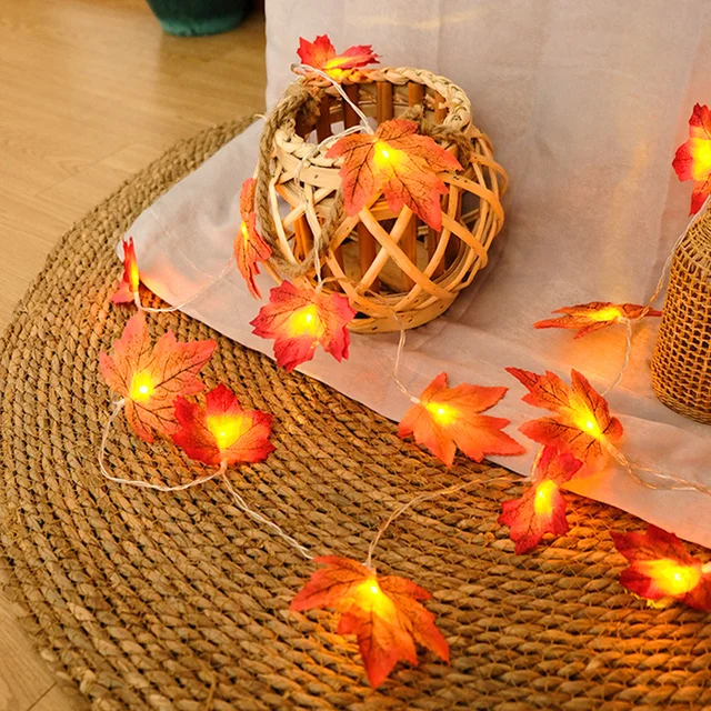 LED 시뮬레이션 단풍잎 조명 스트링