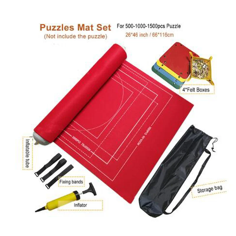 Tapis De Puzzle Roulable - Sac De Rangement Portable Pour Puzzles Jusqu'à 2000 Pièces - Feutre Noir