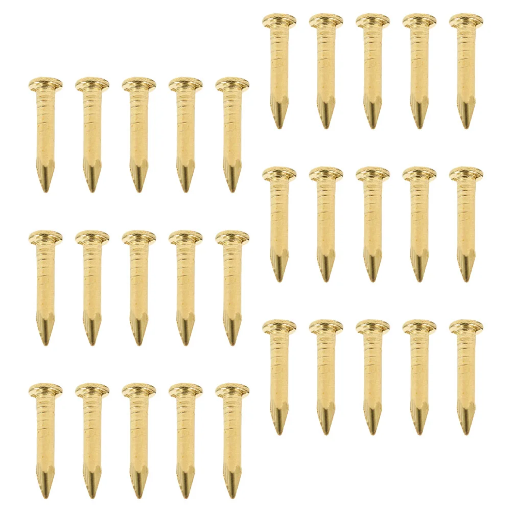 100 Pcs Brass Nails Round Head Copper for Home Furniture Fringe Decorative DIY Pictures Hanging Fastener