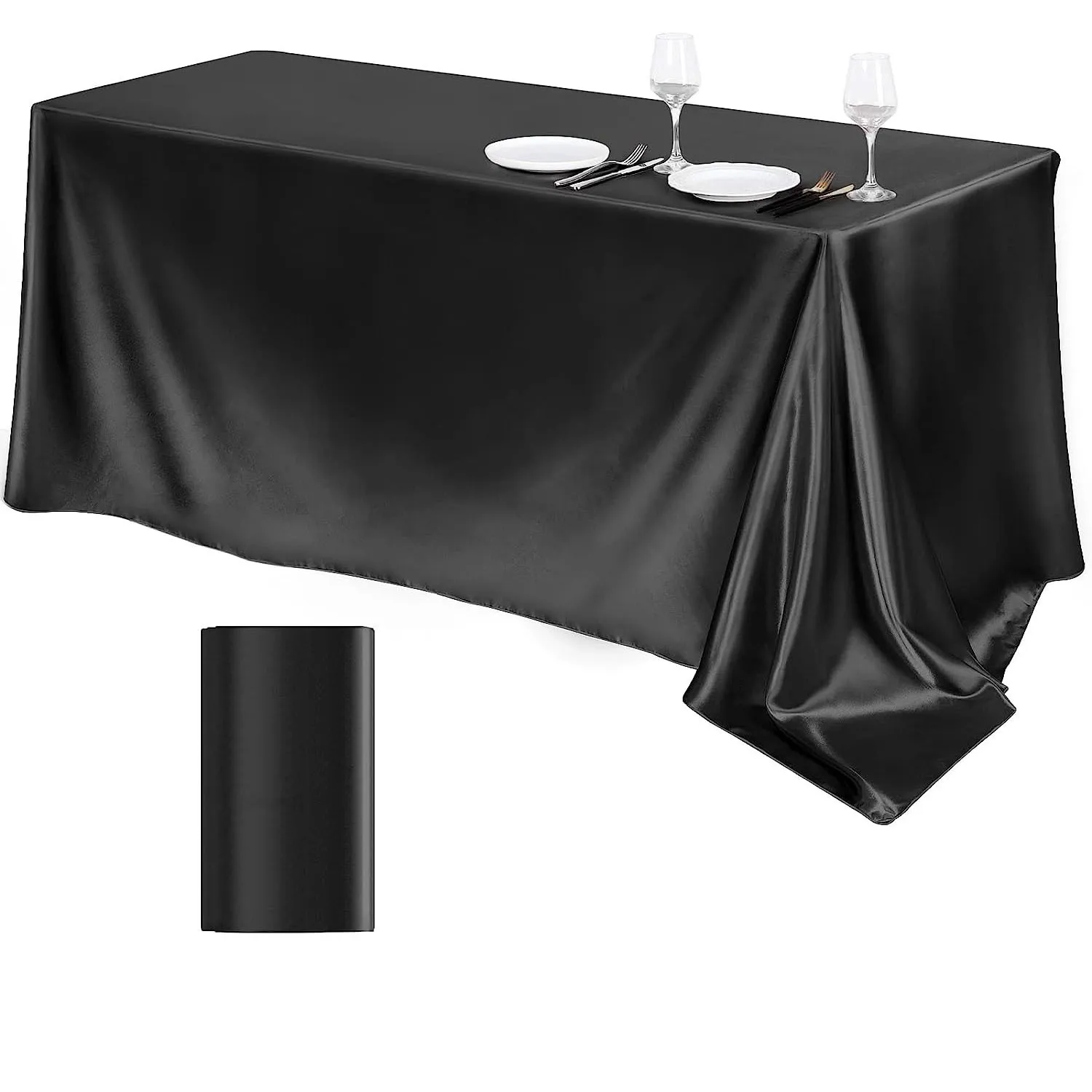Rose Gold Satin Tablecloth - Nordic Elegance Wedding and Party Table Cover