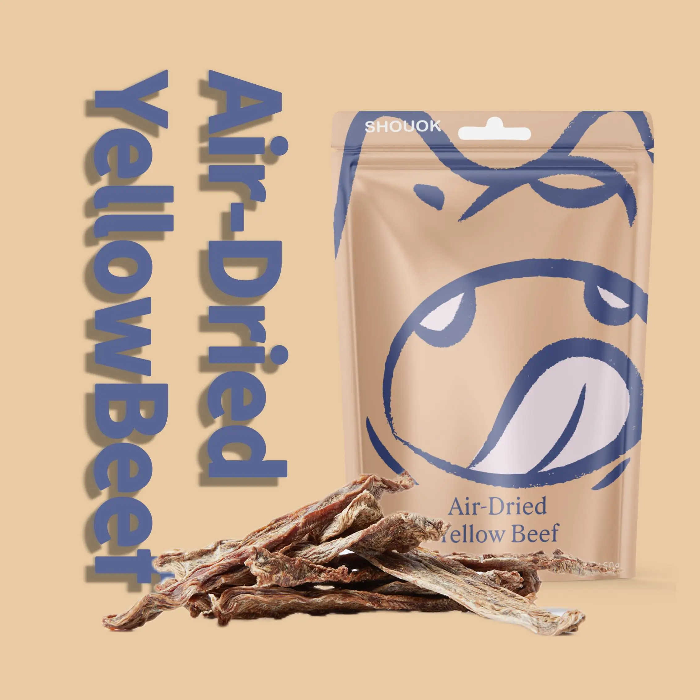 SHOUOK air-dried YellowBeef for Dogs with meat content;NO antibiotics;No Grains;