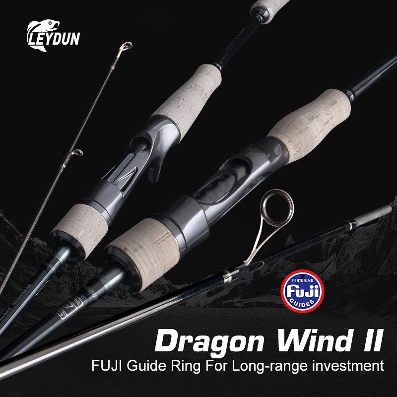 LEYDUN New light Fishing Rods 2 Section Ultralight Fuji Guide Ring UL L M  ML Fast Spinning Casting Travel Pole Feeder Rod
