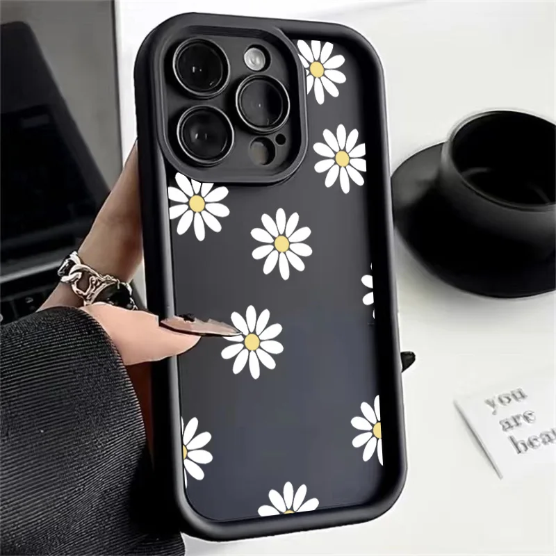 INS Smile Daisy Flower Matte Phone Case - Vibrant Design