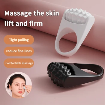Rullo per massaggio facciale Massaggiatore manuale per sollevamento facciale Anello per bastone da massaggio rotolante Strumento per la cura della bellezza Viaggio portatile in silicone/casa