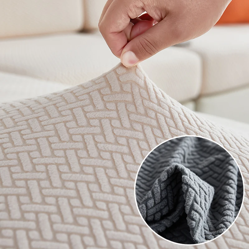 Twill Jacquard Sofa Cushion Cover for Living Room Pet Kid Decor Furniture Protector Stretch Washable Removable Couch Covers 1PC