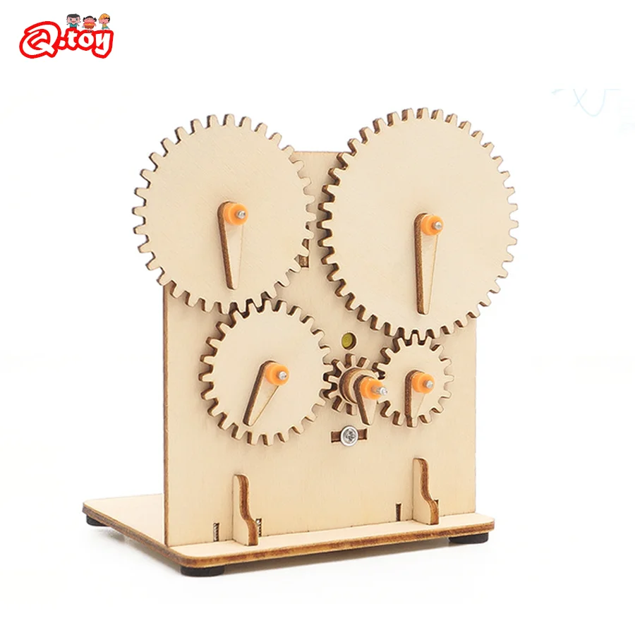 

DIY Wooden Puzzle Gear Drive STEM Toys Technologia Science Experimental Tool Kit Learning Education Games for Kids Teaching Aid