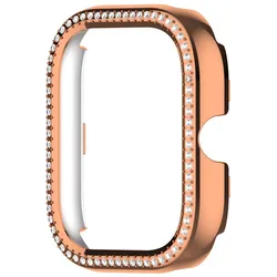Bling Diamond Crystal Watch Bumper Protective Cover in Hollow Design for Redmi Watch5 (eSIM) (Rose Gold)