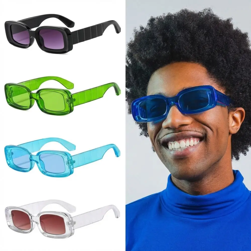 트렌디 한 힙합 작은 사각형 선글라스 캔디 컬러 빈티지 선글라스 멋진 UV400..