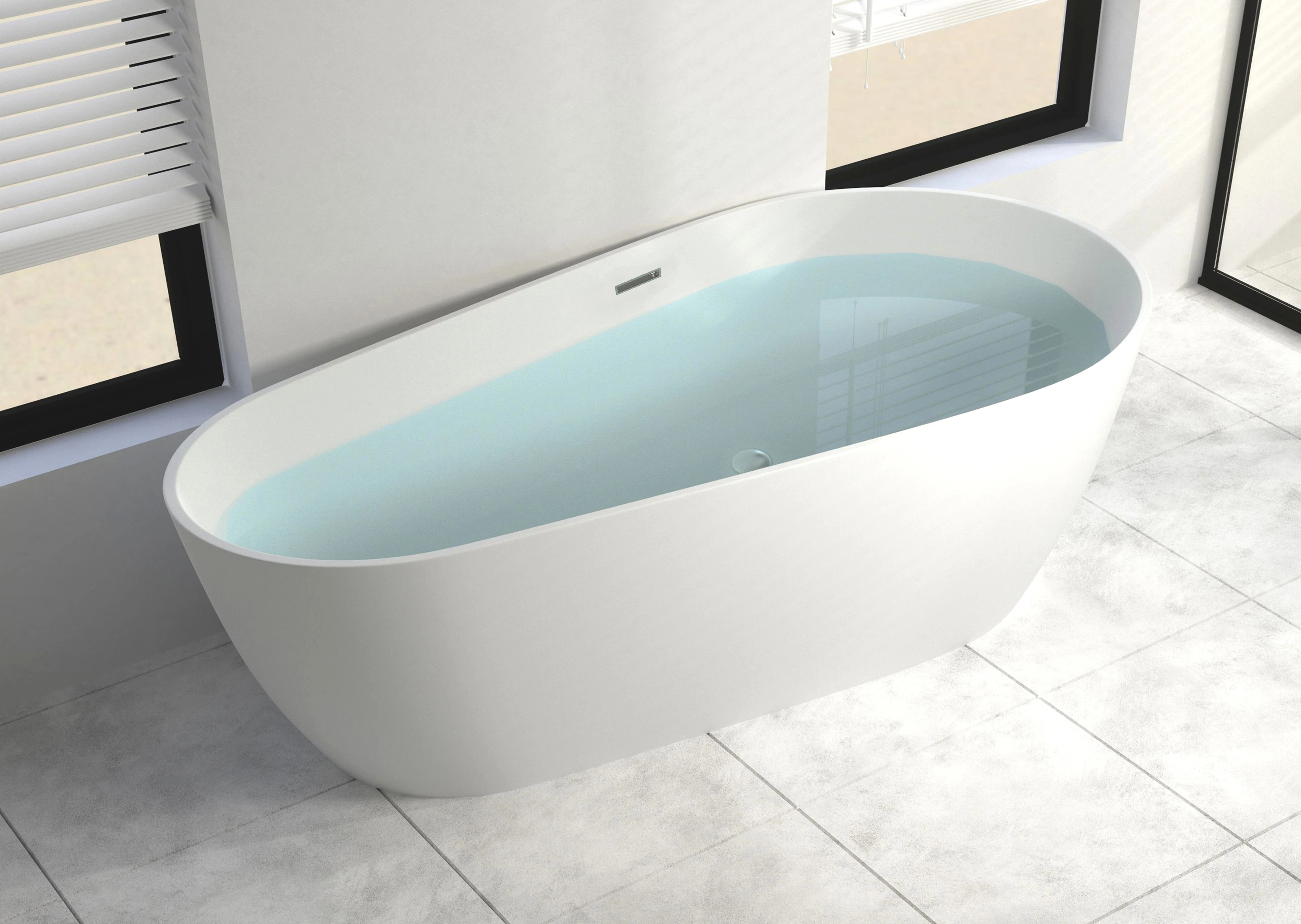 Hotel Project Bathtub Wholesale Indoor White Acrylic Freestanding Backyard Most Comfortable Minimalist Hot Tub With Overflow 2