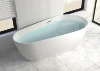 Hotel Project Bathtub Wholesale Indoor White Acrylic Freestanding Backyard Most Comfortable Minimalist Hot Tub With Overflow 2