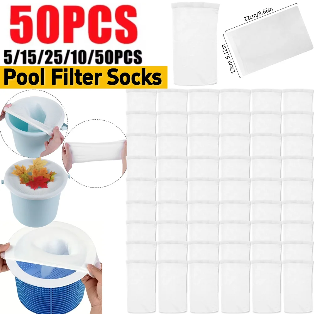 5-50pcs 풀 스키머 양말 바구니 필터 탄성 나일론 메쉬 풀 필터 스키머 바구니 청소 액세서리에 재사용 가능 ?
