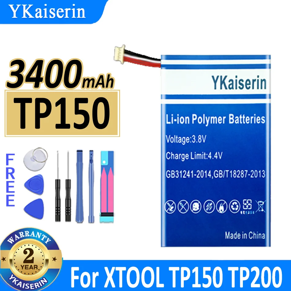 

3400mAh YKaiserin Battery For XTOOL TP150 TP200 Bateria