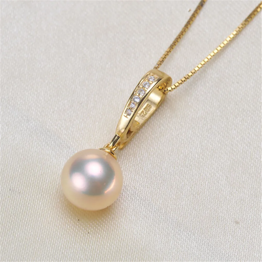 

DIY Pearl Accessories S925 Silver Pendant Empty Holder External Necklace Pendant for Women with 8-11mm Round Beads
