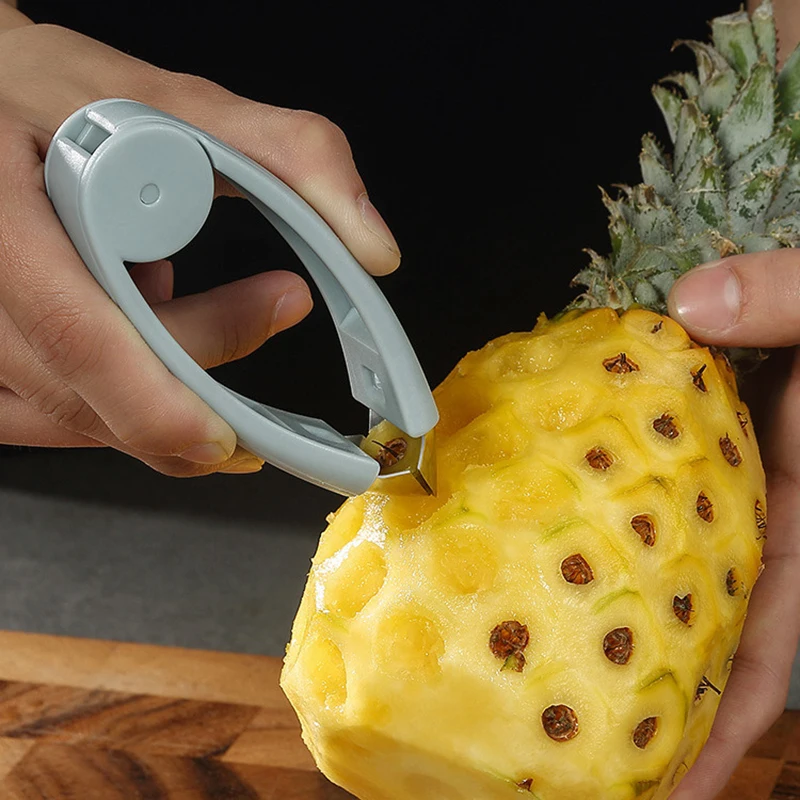 Coltello pelapatate per ananas in acciaio inossidabile coltello a punta per semi di fragola Clip per taglierina pinzette utensili per frutta e verdura per cucina