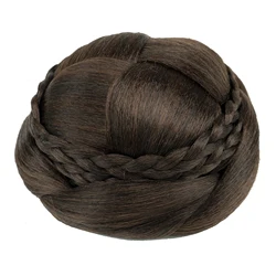 Elegant Braided Chignon Synthetic Hair Bun Wig - Perfect for Weddings, Parties, and Dance Events (Chocolate Brown)