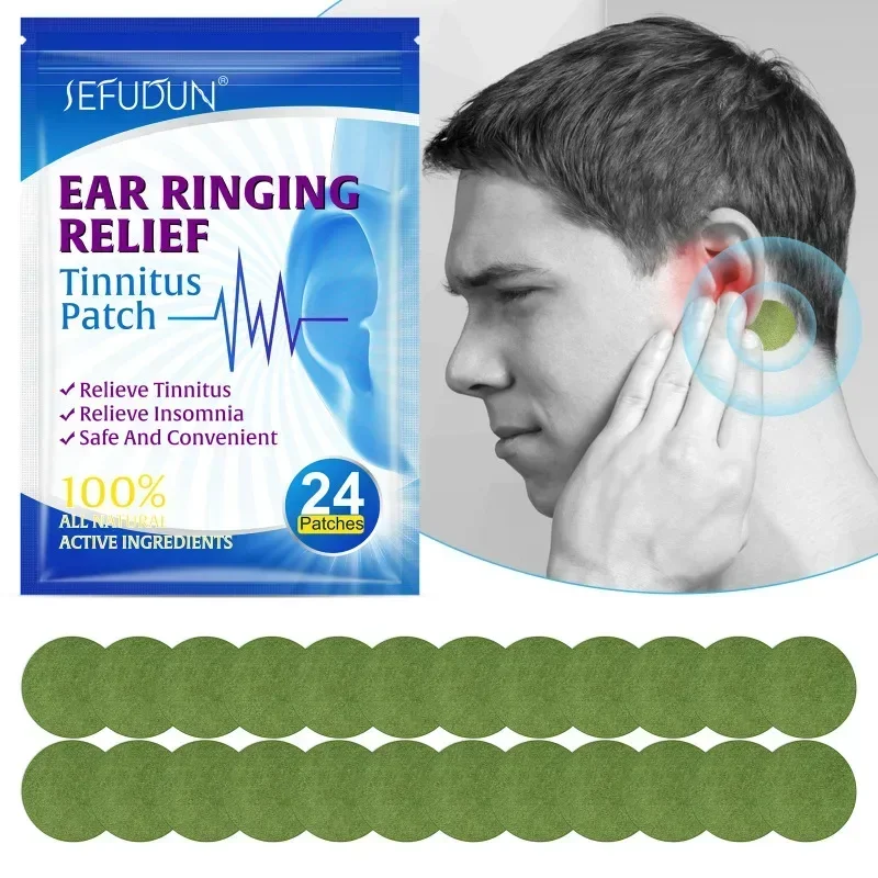 Tinnitus Relief Patches for Ringing Ears Natural-Herbal Relieves Earaches Improves Hearing&Boost-Blood-Circulation medical ear patch tinnitus drops ear therapy kit