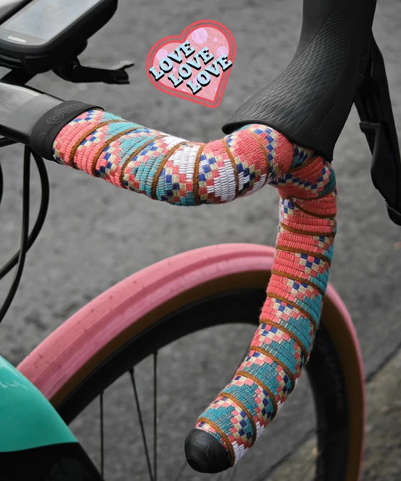 Geflochtenes Rennrad-Lenkerband im Ethno-Stil, rutschfest, stoßdämpfend, Komfortgriffband, Fahrradlenkerband, Lenkerriemen – Detail 13
