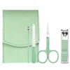 4 Pcs Portable Manicure Pedicure Kits Personal Care Tools Nail Clipper Eyebrow Scissors Earpick Nail File Set with Folding Bag 1