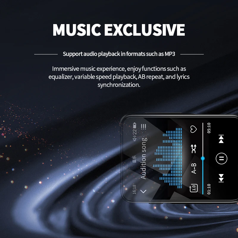 PHILIPS Original 2.4inch Screen FM 5.0 Bluetooth Mini MP3 Player