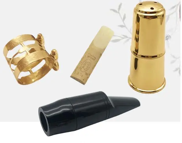 

1set Alto saxophone mouthpiece set bakelite mouthpiece reed reed copper clip clamp metal cap