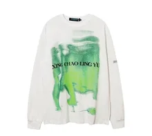 

Men's autumn oversize loose long sleeve round neck Pullover Abstract high street fashion PD