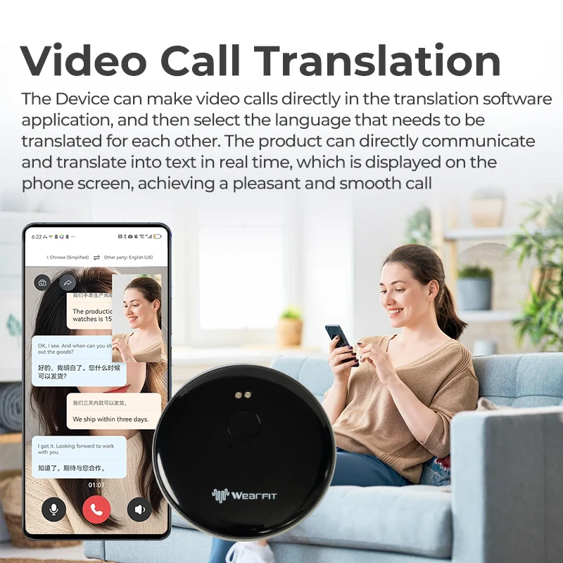 Voice Translator Top Level AI Voice Assistant Mini Translator 137 Languages Video Photo Record Translate Simultaneous Interpretation